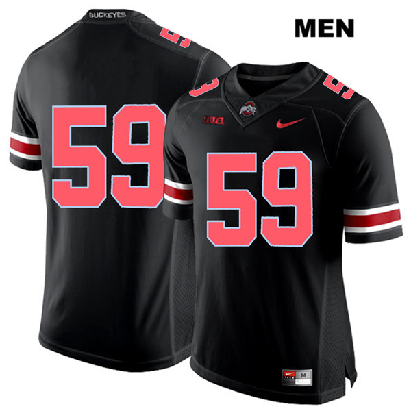 Ohio State Buckeyes Men's Isaiah Prince #59 Red Number Black Authentic Nike No Name College NCAA Stitched Football Jersey ZI19V53OI